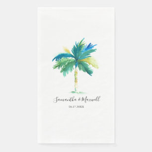 Tropical Palm Tree Personalized Wedding Napkin