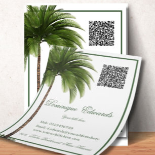 Tropical Palm Tree QR Code Stylish Flyer