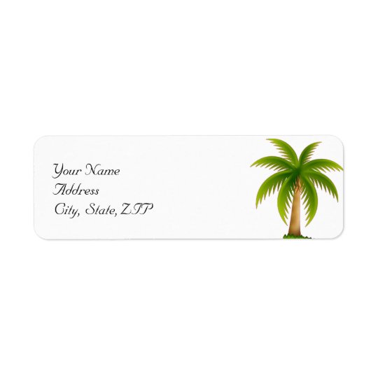 Tropical Palm Tree Return Address Label