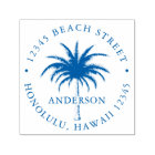 Tropical Palm Tree Round Return Address 