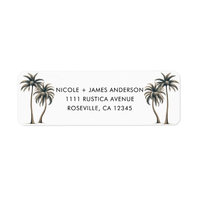 Tropical Palm Tree Rustic Coastal Wedding (Front)