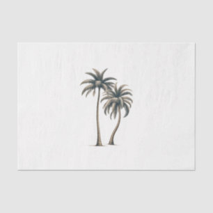 Tropical Palm Tree Rustic Coastal Wedding Tissue Paper