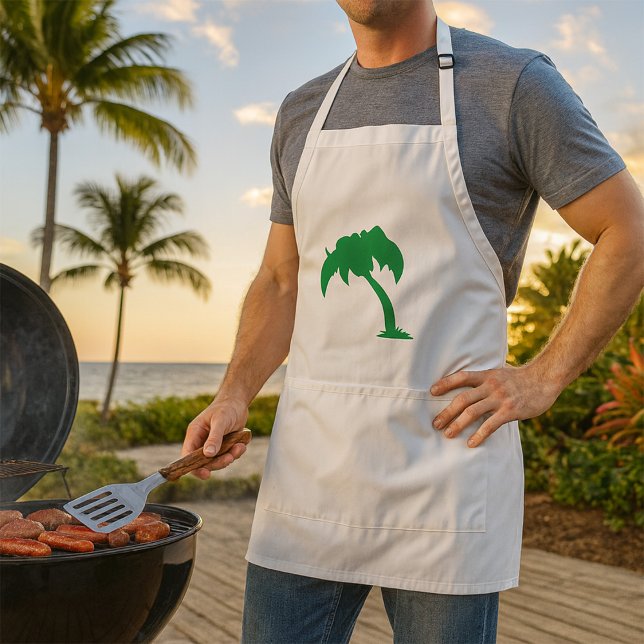 Tropical Palm Tree Silhouette Green Island Beach  Standard Apron (Creator Uploaded)