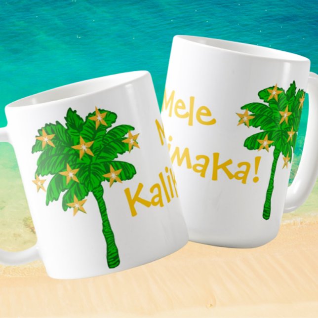 Tropical Palm Tree Stars Personalized  Coffee Mug (Personalize with your own message!)