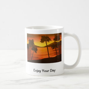 Tropical Palm Tree Sunset Coffee Mug