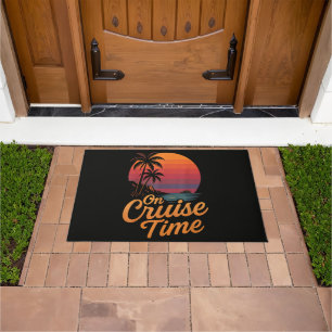 Tropical Palm Tree Sunset Cruise Vacation Doormat