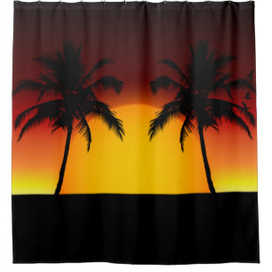 Tropical Palm Tree Sunset Silhouette