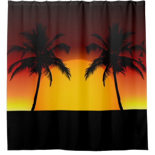 Tropical Palm Tree Sunset Silhouette (Front)