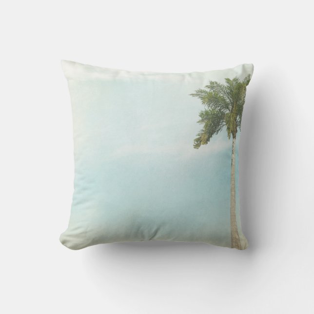 Tropical Palm Tree Throw Pillow (Front)
