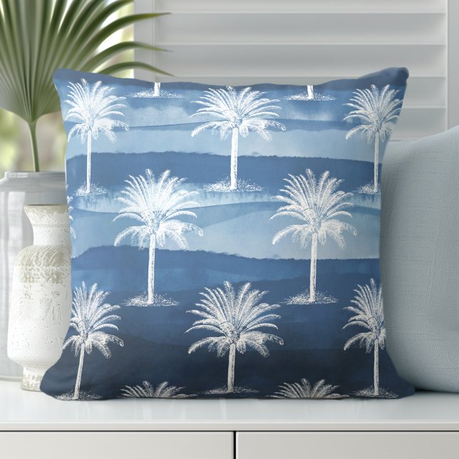 Tropical Palm Tree Throw Pillow (Discover Gorgeous Coastal Throw Pillows by Totally Coast)