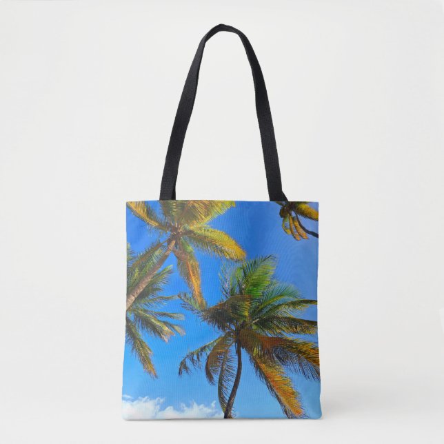 Tropical Palm Tree Tote Bag – Coastal Vibes  (Front)