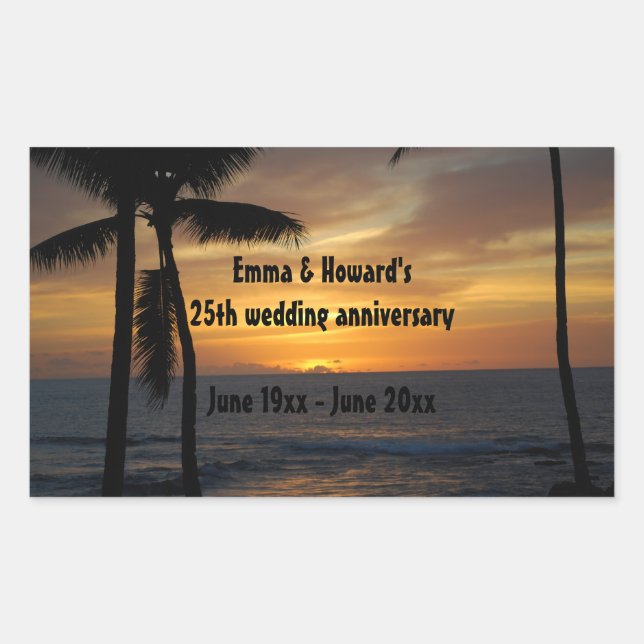 Tropical Palm Tree Vin personnalisé étiquettes (Devant)