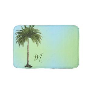 Tropical  Palm Tree Vintage Elegant Green Bath Mat