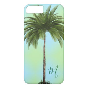Tropical Palm Tree Vintage Elegant Monogram Green Case-Mate iPhone Case