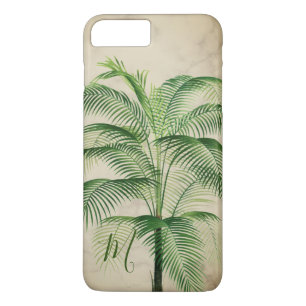 Tropical Palm Tree Vintage Monogram Elegant Marble Case-Mate iPhone Case