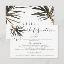 Tropical Palm Tree Wedding Enclosure Details Card