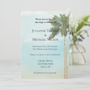 Tropical Palm Tree Wedding Invitation