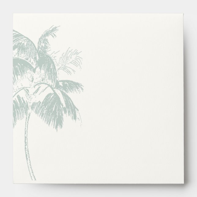 Tropical Palm Tree Wedding Invitation Envelope (Front)