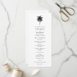 Tropical Palm Tree Wedding Program