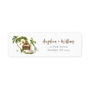 Tropical Palm Tree Wedding Return Address