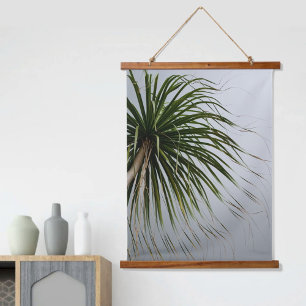 Tropical Palm Tree Windblown Photographic Hanging Tapestry