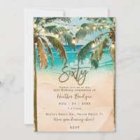 Tropical palm trees 60th birthday party