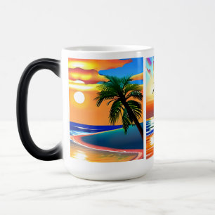 Tropical Palm Trees and Ocean Colourful Magic Mug