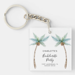Tropical Palm Trees Bachelorette Party Favour Keychain