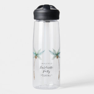 Tropical Palm Trees Beach Bachelorette Party Water Bottle