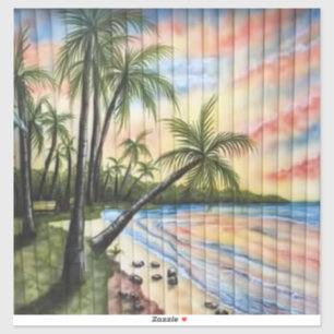 TROPICAL PALM TREES BEACH BLINDS