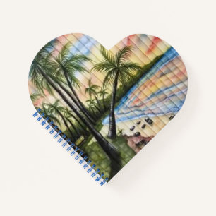TROPICAL PALM TREES BEACH BLINDS NOTEBOOK