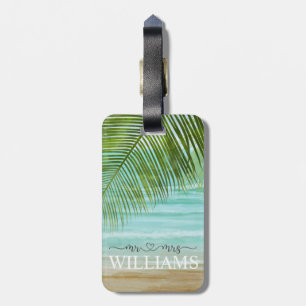 Tropical Palm Trees Beach Personalized Luggage Tag