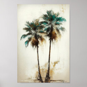Tropical Palm Trees, Beach Wall Art Poster 
