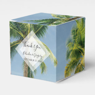 Tropical Palm Trees Beach Wedding Favor Box