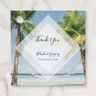 Tropical Palm Trees Beach Wedding Gift Favour Tags