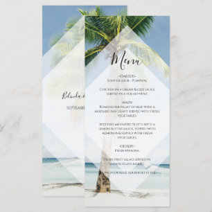 Tropical Palm Trees Beach Wedding  Menu