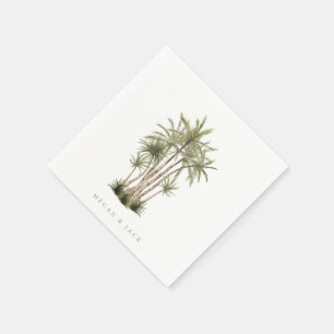 Tropical Palm Trees Beachy Personalized Napkin