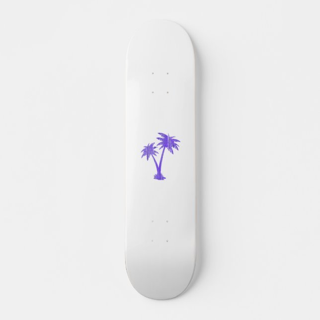Tropical Palm Trees Black Silhouette Skateboard (Front)