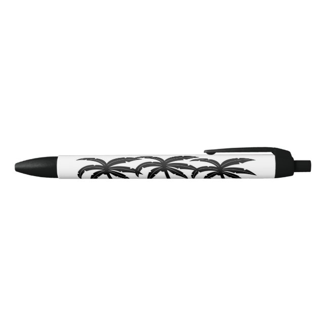 Tropical Palm Trees Blue Ink Pen (Top)