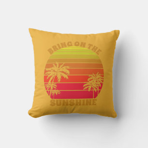 Tropical Palm Trees Bring On The Sunshine Outdoor Pillow