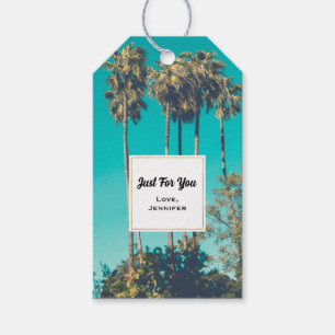 Tropical Palm Trees California Retro Just for You Gift Tags