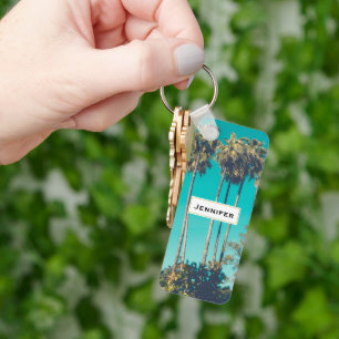 Tropical Palm Trees California Retro Keychain