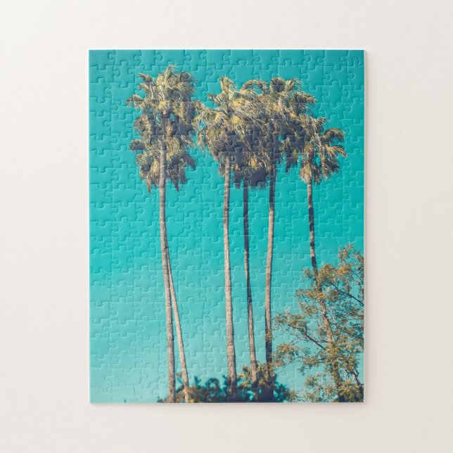 Tropical Palm Trees California Retro Vibe Jigsaw Puzzle (Vertical)