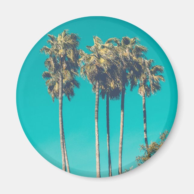 Tropical Palm Trees California Retro Vibe Magnet (Front)