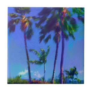 Tropical Palm Trees Ceramic Tile