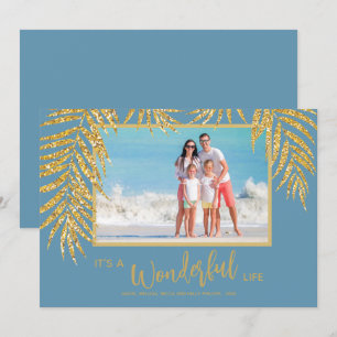 Tropical Palm Trees Christmas Photo Holiday Card