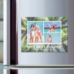 Tropical Palm Trees Christmas Photo Magnetic Card<br><div class="desc">Share your favourite beach vacation or warm weather photos with these fun magnetic Christmas cards featuring tropical palm trees with your message in chic white lettering. MORE designs and colours in our collection.</div>