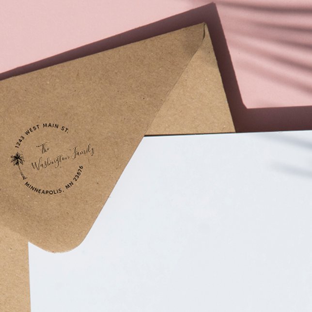 Tropical Palm Trees Custom Return Address  Self-inking Stamp (Creator Uploaded)