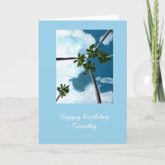 Tropical Palm Trees customizable birthday card