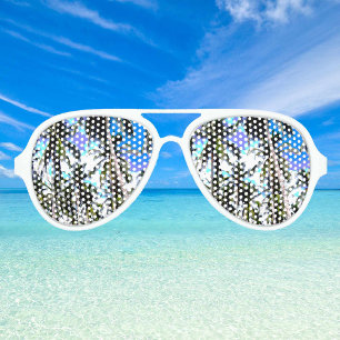 Tropical Palm Trees Design. Aviator Sunglasses